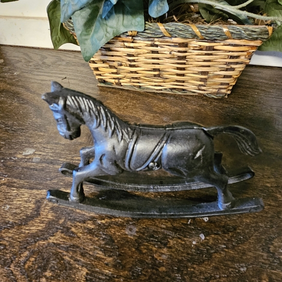 Black Cast Iron Rocking Horse Figurine - Picture 3 of 5